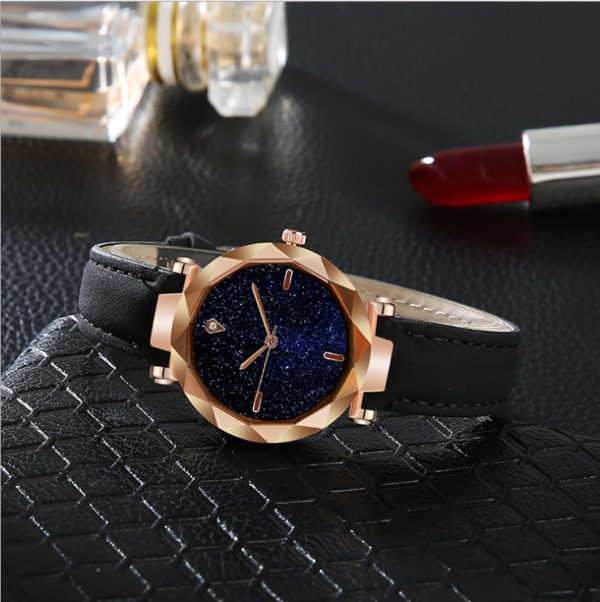 Starry Sky Dial Einfache Damen uhr Mode Gürtel – Bild 10