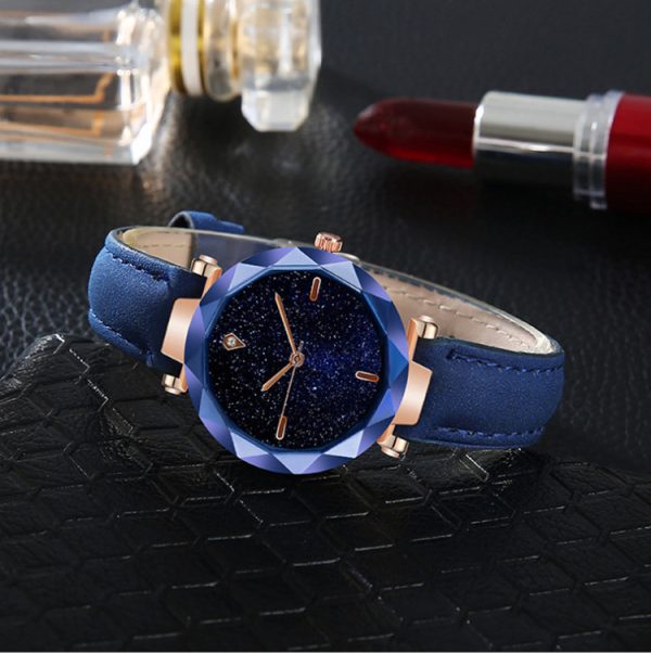 Starry Sky Dial Einfache Damen uhr Mode Gürtel – Bild 8