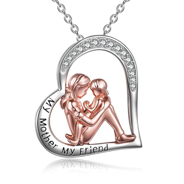 Mutter Tochter Halskette 925 Sterling Silber graviert meine Mutter mein Freund Schmuck Muttertag Geburtstags geschenke für Mama von Tochter