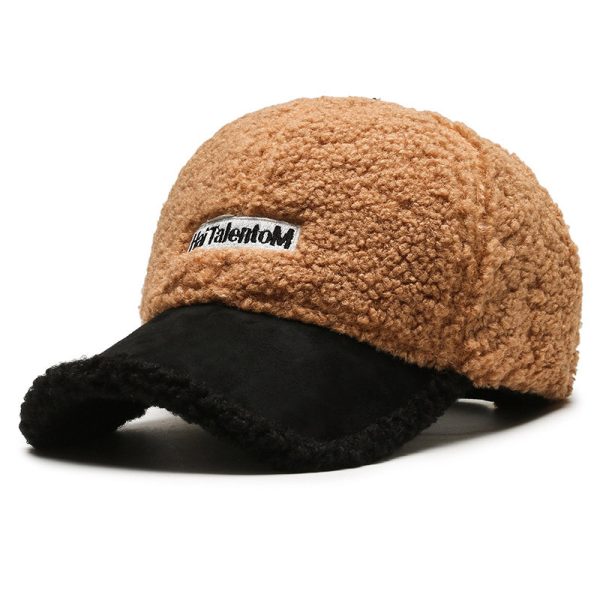 Autumn Winter Color Matching Fashion All-Match Plush Warm Peaked Cap – Bild 10