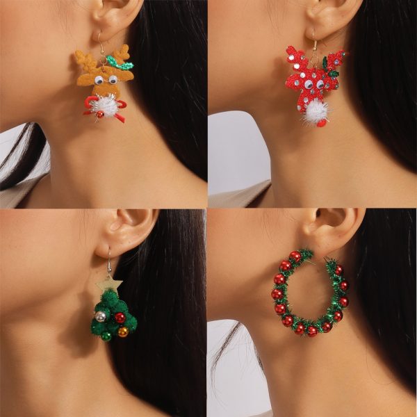 Ornament Christmas Cartoon Cute Earrings