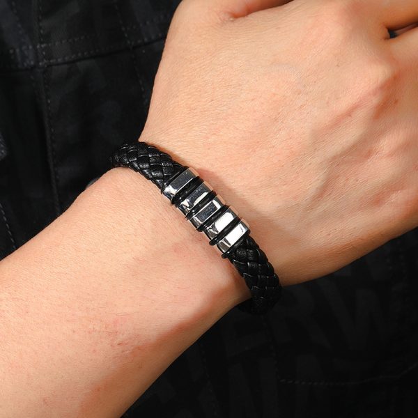 Mehrschichtiges gewebtes Lederarmband Handgelenkring – Bild 3