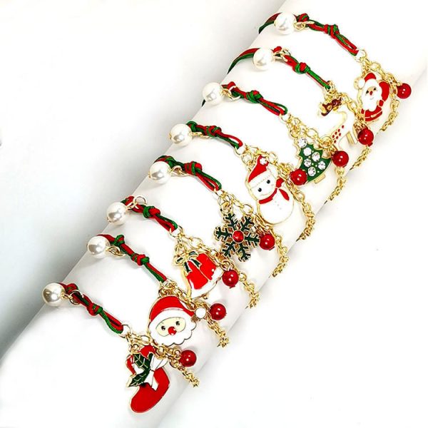 Weihnachts mann Baum Schneeflocke Elch Schneemann Armband – Bild 5