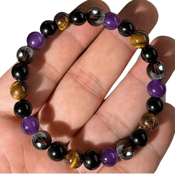 Armband Tigereye Tee Kristall Amethyst – Bild 4