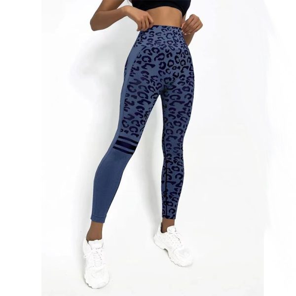 Chemiefaser-Mischung Leopard Print Yoga hohe Taille Strumpfhosen Mode Sport nahtlose Hosen Fitness-Hosen – Bild 7