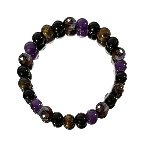 Armband Tigereye Tee Kristall Amethyst – Bild 2