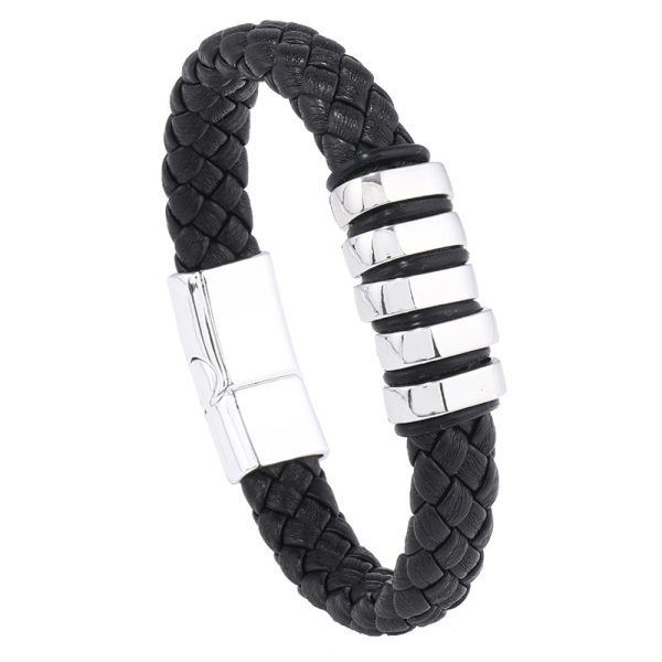 Mehrschichtiges gewebtes Lederarmband Handgelenkring – Bild 5