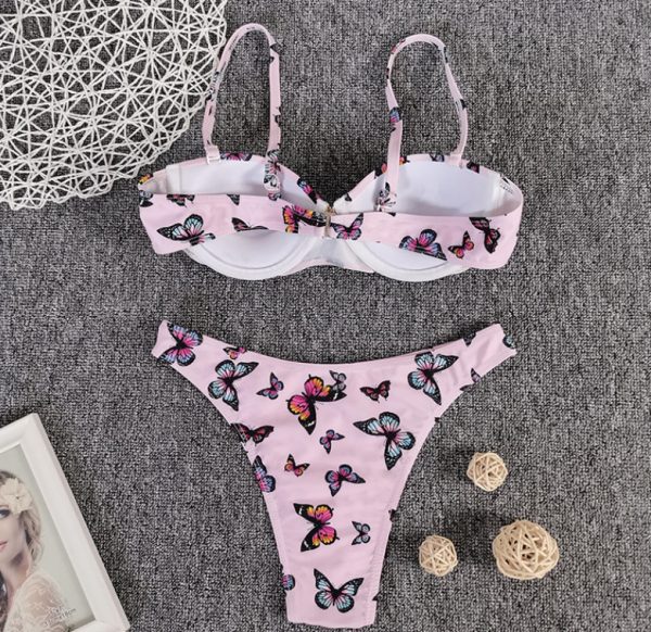 Bikini Sexy Schmetterling Print Bikini Hohe Qualität Harte Tasche Badeanzug Frauen – Bild 2