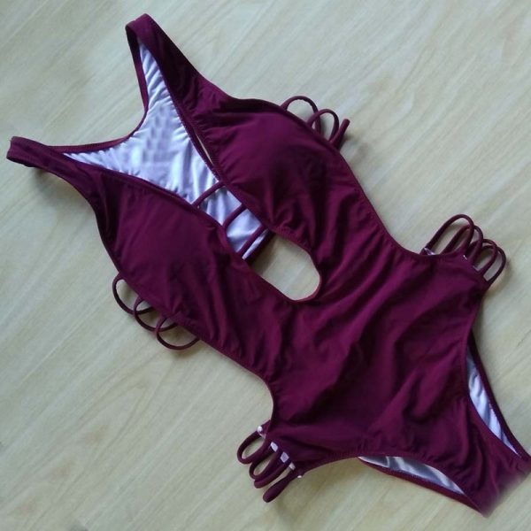 Bedruckter Bikini Damen Einteiler Badeanzug – Bild 4