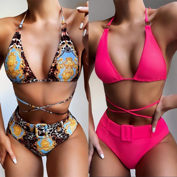 Bedruckter Halter-Bikini